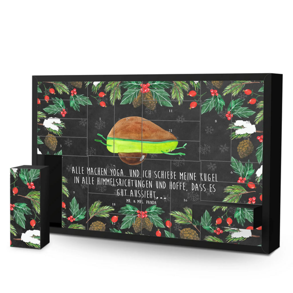 Fillable advent calendar avocado yoga vegetables