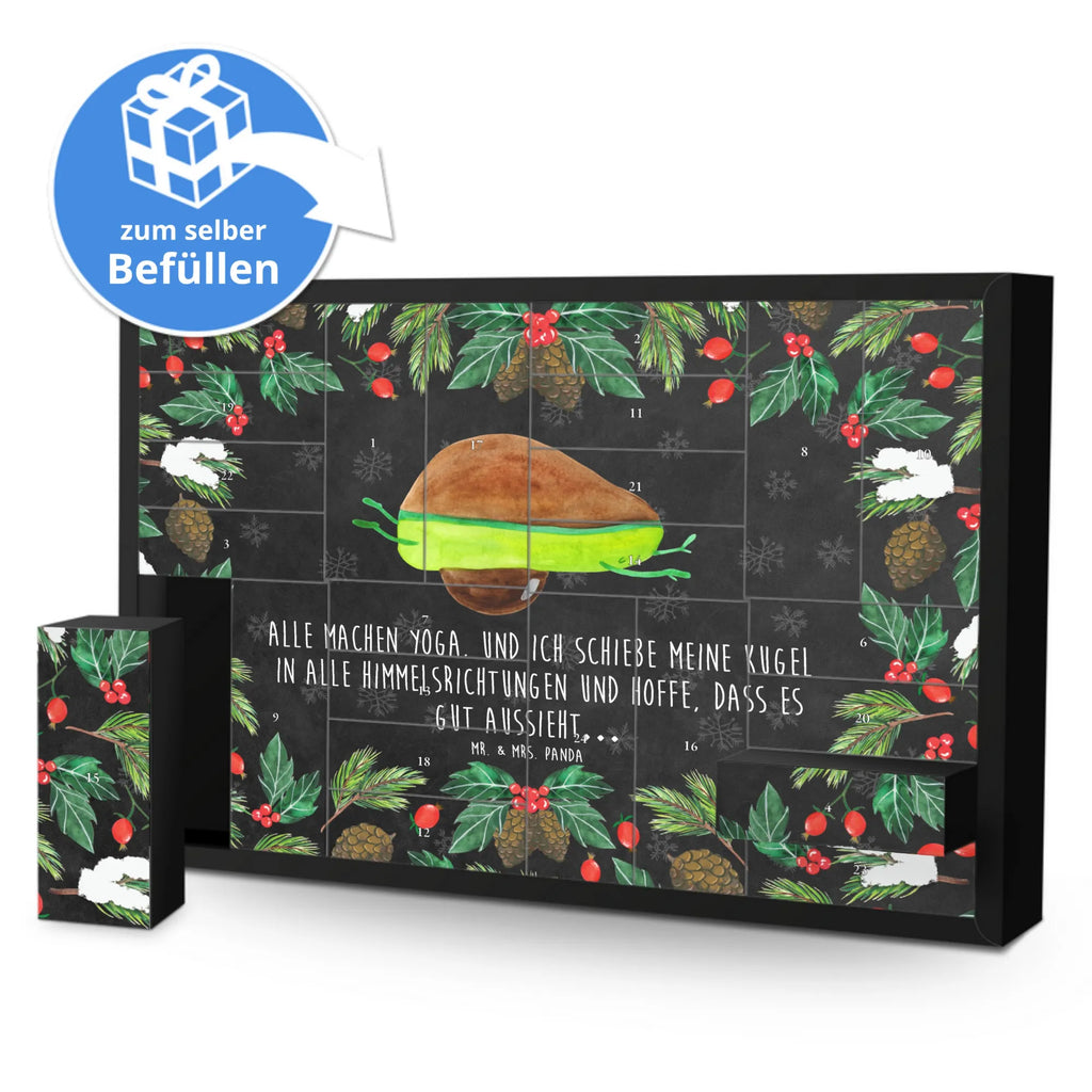 Fillable advent calendar avocado yoga vegetables
