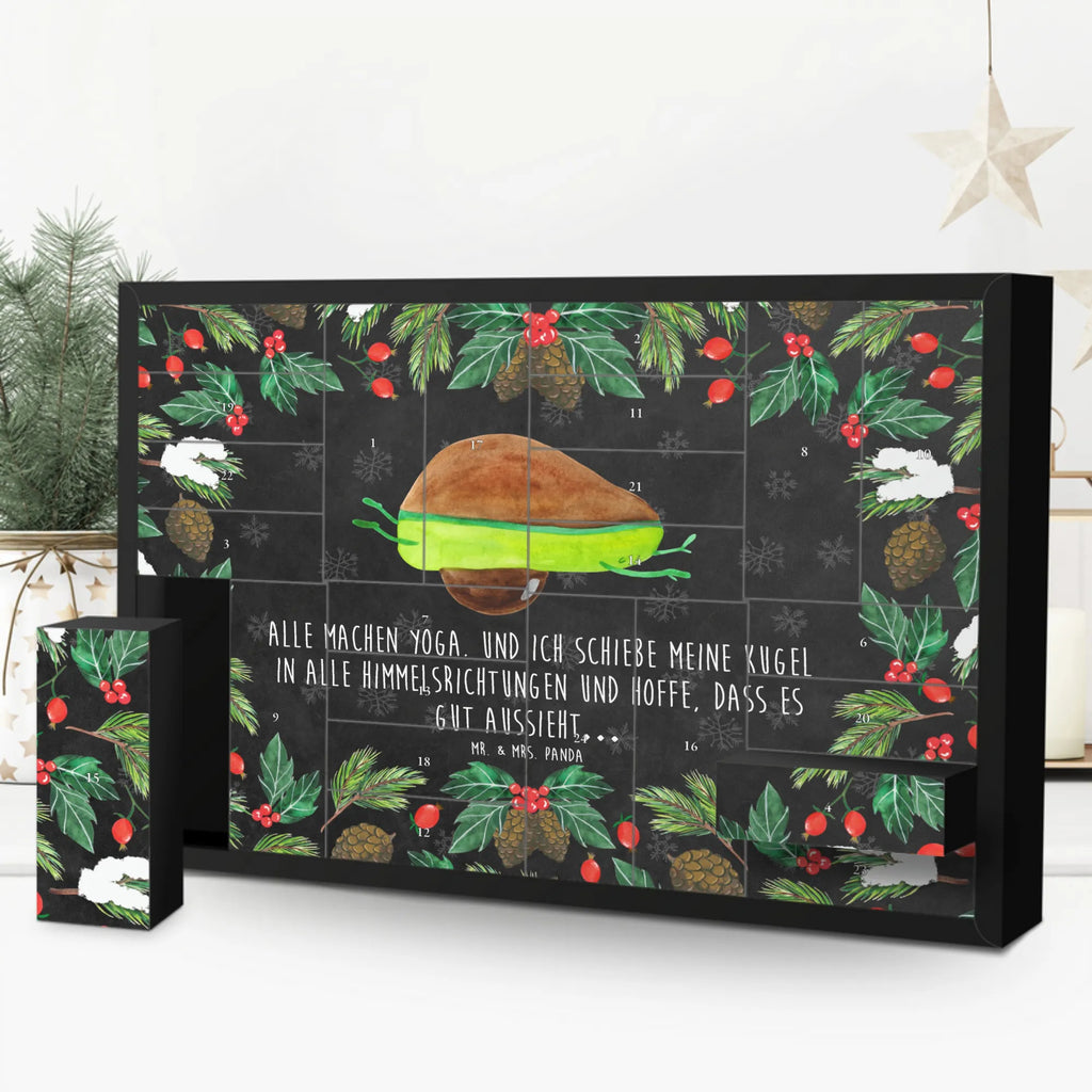 Fillable advent calendar avocado yoga vegetables