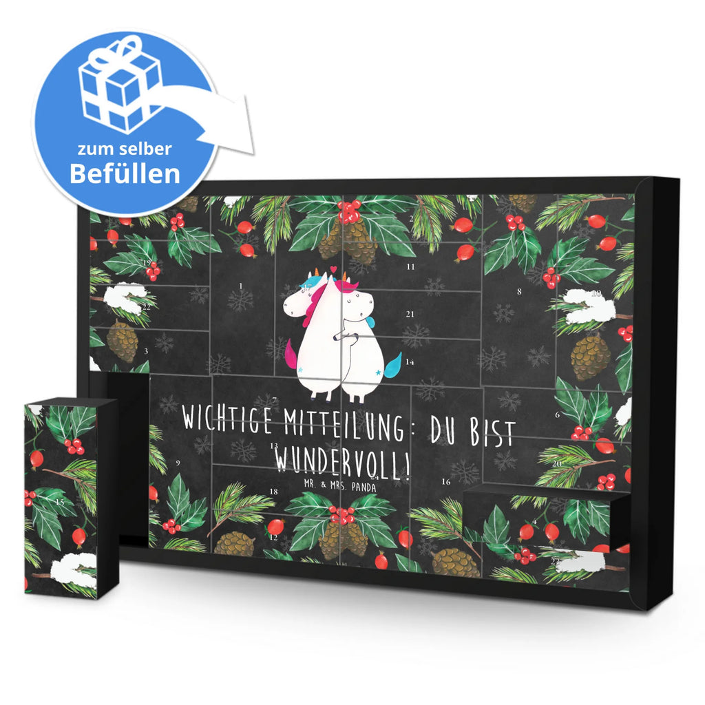 Fillable advent calendar unicorn communication gift, Thank you, present, witty, marriage, valentine's day, saying