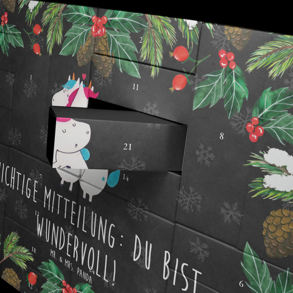 Fillable advent calendar unicorn communication gift, Thank you, present, witty, marriage, valentine's day, saying