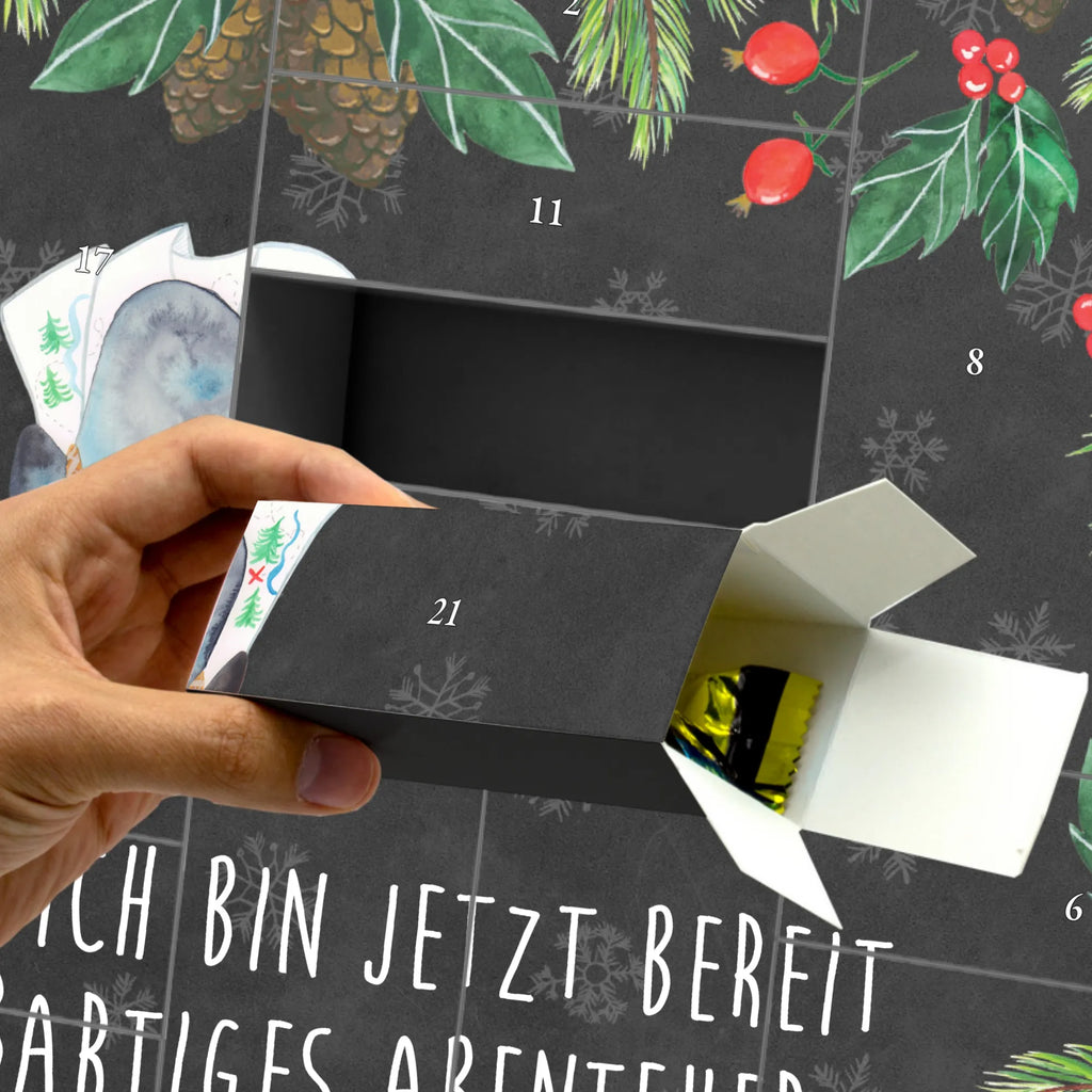 Fillable advent calendar Penguin & Mouse Hiker Penguins, North Pole, adventurer, road trip, penguins, hiking, excursion, adventure