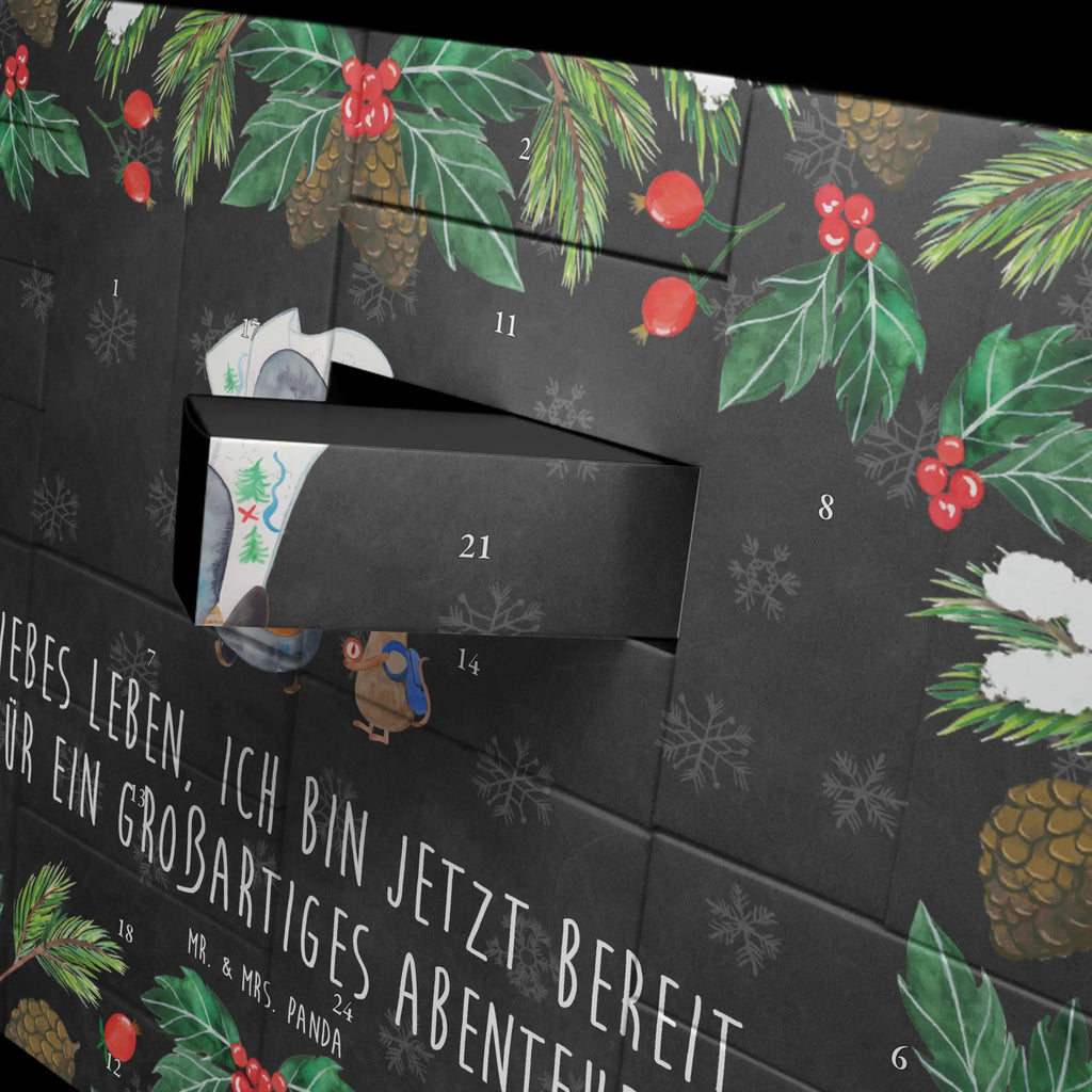 Fillable advent calendar Penguin & Mouse Hiker Penguins, North Pole, adventurer, road trip, penguins, hiking, excursion, adventure