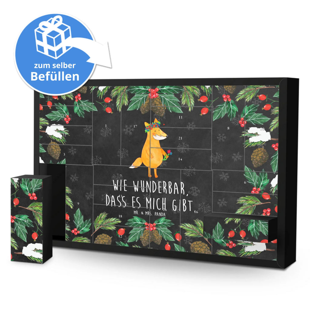Fillable advent calendar Fox Flower animal lover, clever as a fox, foxes, forest wildlife, flower, flowers, flower girl, girlfriends, fox girl, joy, self-love, proof of love, me, girlfriend