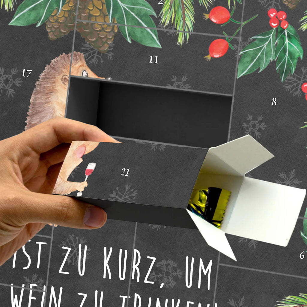 Fillable advent calendar Hedgehog wine card, gift ideas, gifts, animal lover, special gifts, cute animal motives, hand drawn, small animals, good mood, cute, funny sayings, gift wine lover, drinking wine, gift wine drinker, white wine, wine decoration, wine saying, wine glass, red wine