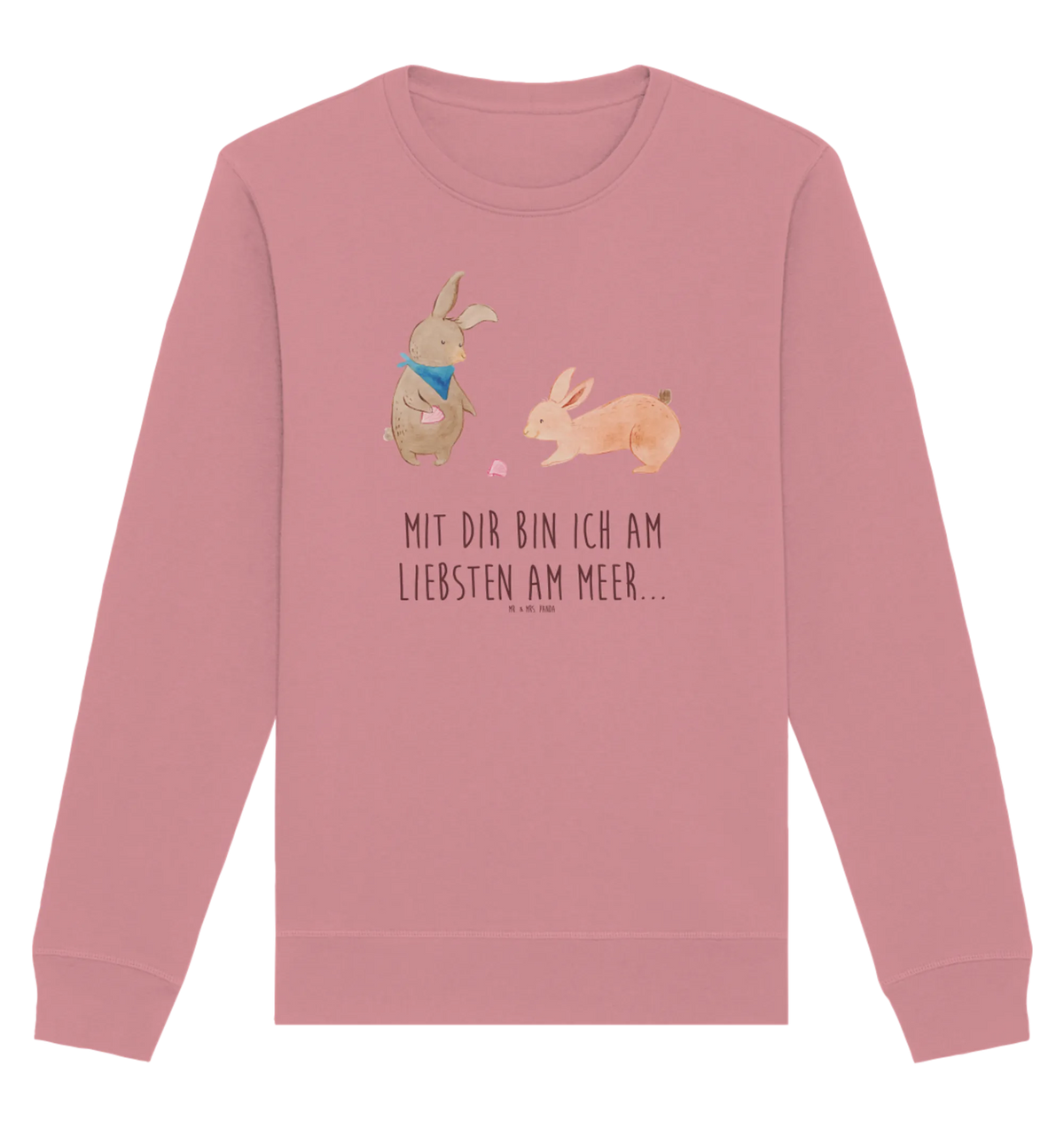 Organic Pullover Bunnies with seashell Father's Day, Mother's Day, best friend, girlfriend, shells, rabbits, girlfriends, collecting shells