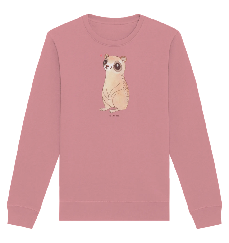 Organic Pullover Slow loris Happy Pullover, Pullover Männer, Pullover Frauen, Sweatshirt, Sweatshirt Männer, Sweatshirt Frauen, Unisex, Tiermotive, Gute Laune, lustige Sprüche, Tiere, Plumplori, Niedlich, Glück