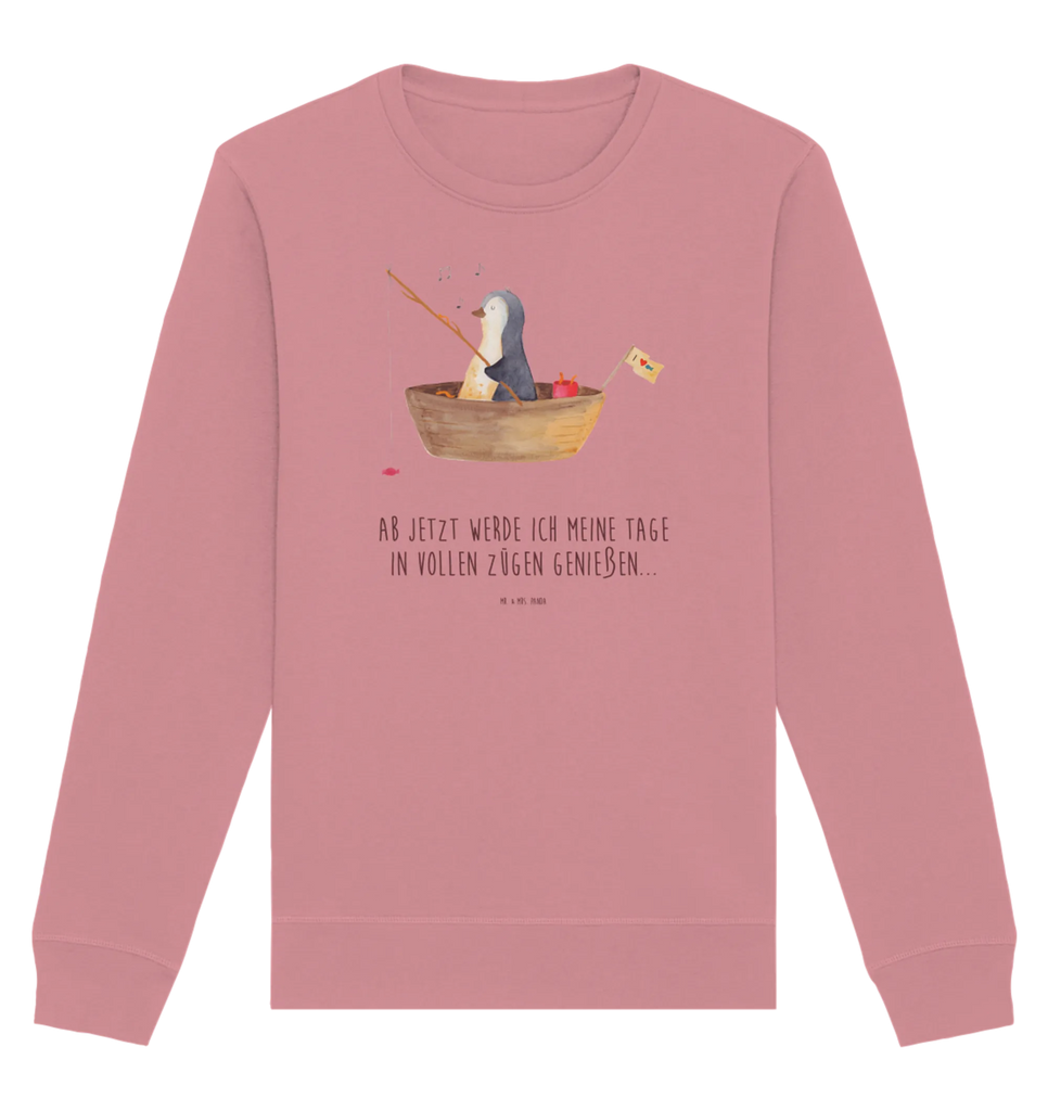 Organiczny Sweter pingwin łódka wędkarska Pullover, Pullover Männer, Pullover Frauen, Sweatshirt, Sweatshirt Männer, Sweatshirt Frauen, Unisex, Pinguin, Pinguine, Angeln, Boot, Angelboot, Lebenslust, Leben, genießen, Motivation, Neustart, Neuanfang, Trennung, Scheidung, Geschenkidee Liebeskummer