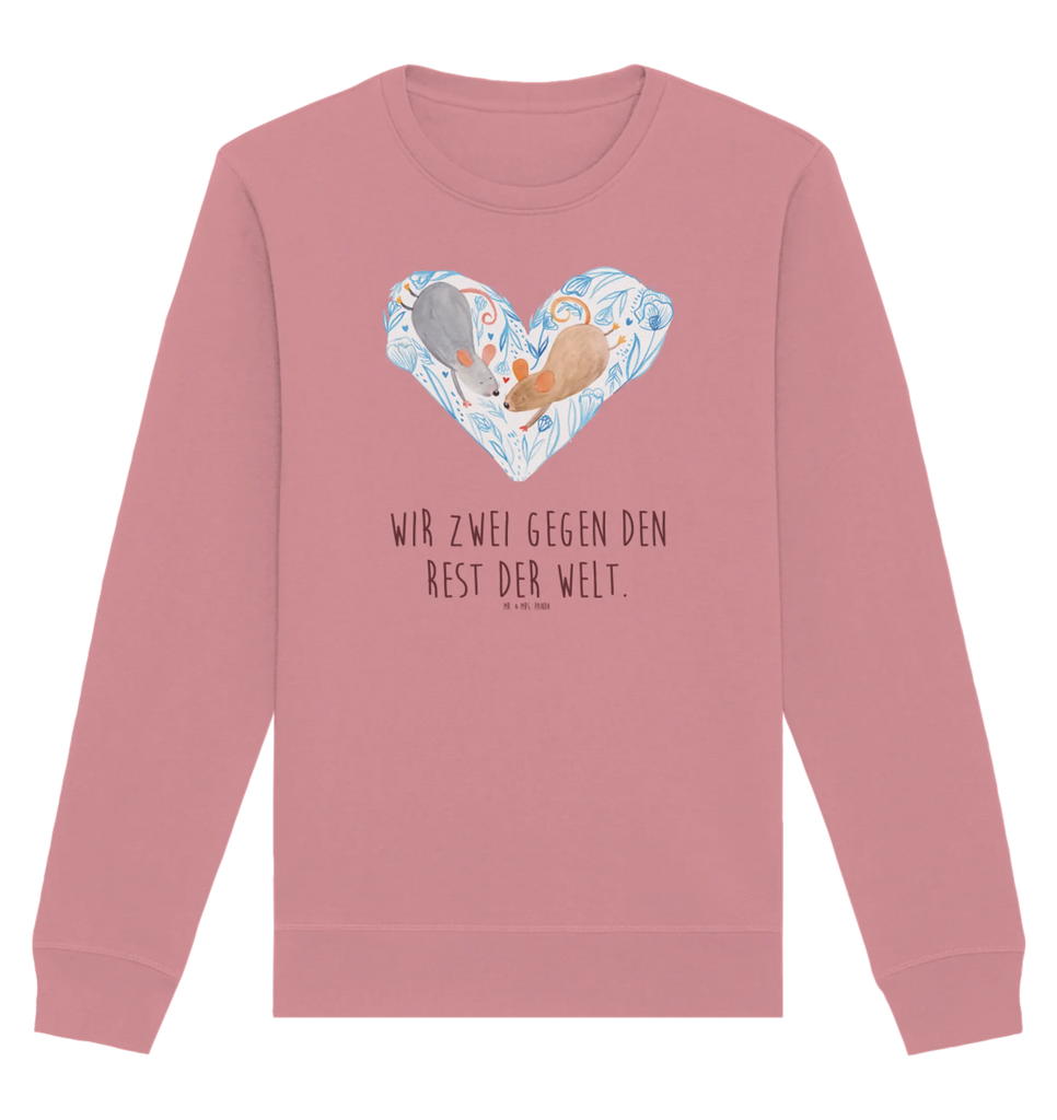 Organiczny Sweter Myszy serce Pullover, Pullover Männer, Pullover Frauen, Sweatshirt, Sweatshirt Männer, Sweatshirt Frauen, Unisex, Liebe, Partner, Freund, Freundin, Ehemann, Ehefrau, Heiraten, Verlobung, Heiratsantrag, Liebesgeschenk, Jahrestag, Hocheitstag, Maus, Mäuse, Liebesbotschaft, Liebesbeweis, Hochzeit, Lieblingsmensch, Gemeinsamkeit, Love, Geschenk für zwei