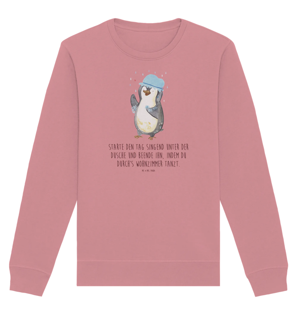 Organic Pullover Penguin have a shower Pullover, Pullover Männer, Pullover Frauen, Sweatshirt, Sweatshirt Männer, Sweatshirt Frauen, Unisex, Pinguin, Pinguine, Dusche, duschen, Lebensmotto, Motivation, Neustart, Neuanfang, glücklich sein