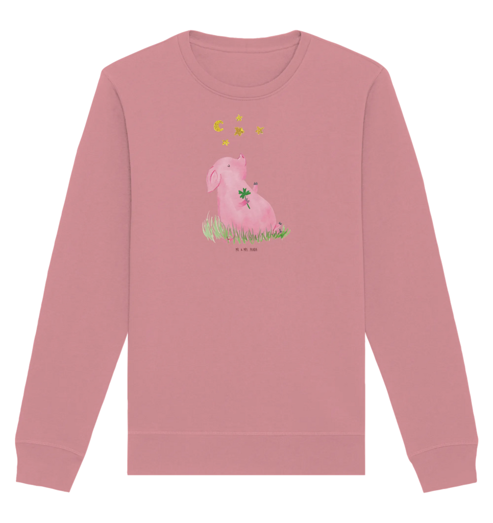 Organic Pullover Pig Luck Pullover, Pullover Männer, Pullover Frauen, Sweatshirt, Sweatshirt Männer, Sweatshirt Frauen, Unisex, Tiermotive, Gute Laune, lustige Sprüche, Tiere, Glücksschwein. Glück, Schwein, Schweinchen, Sterne, Sernchen, Ziele, Träume, Motivation, Glücksbringer