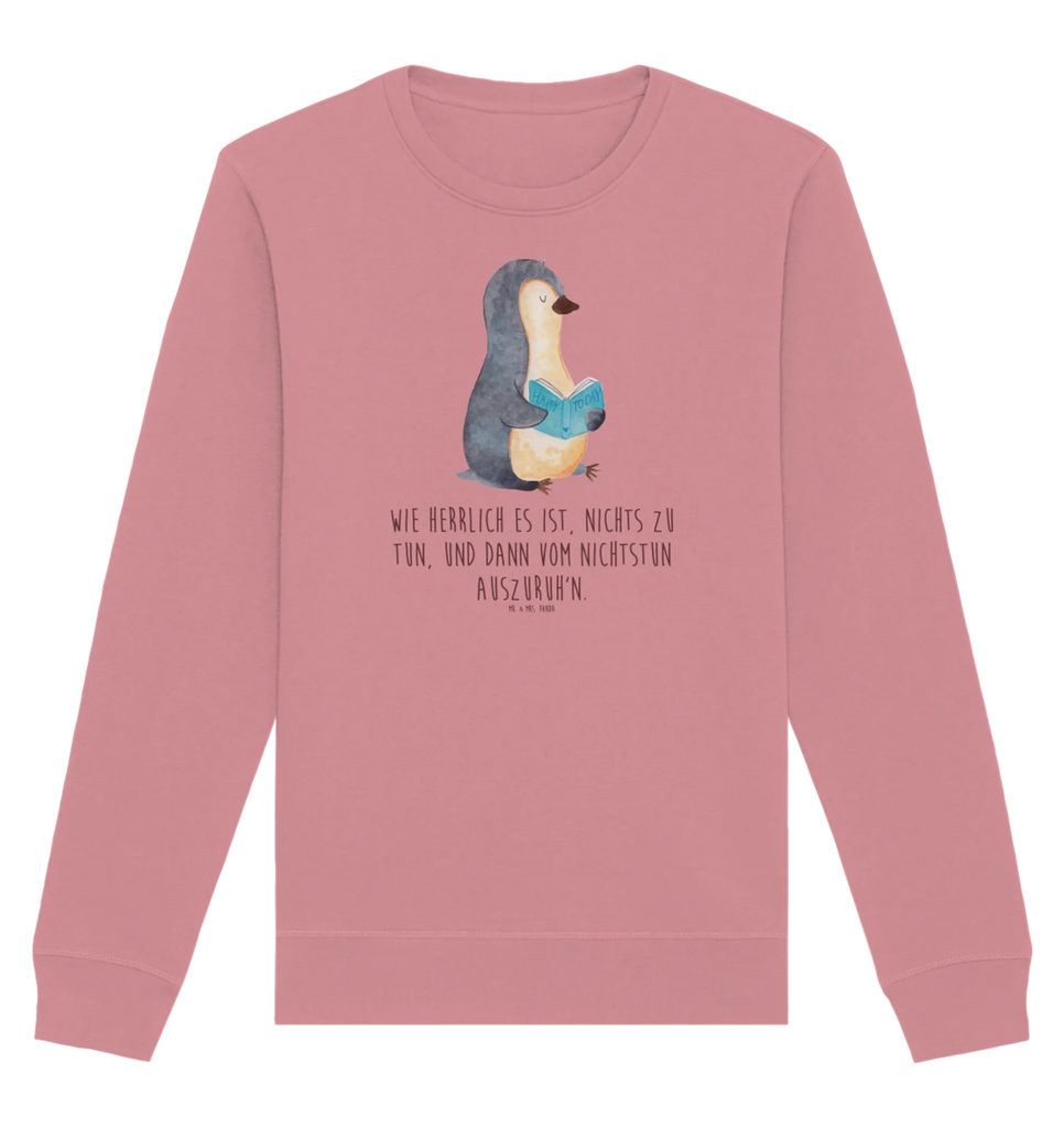 Organiczny Sweter pingwin książka Pullover, Pullover Männer, Pullover Frauen, Sweatshirt, Sweatshirt Männer, Sweatshirt Frauen, Unisex, Pinguin, Pinguine, Buch, Lesen, Bücherwurm, Nichtstun, Faulenzen, Ferien, Urlaub, Freizeit