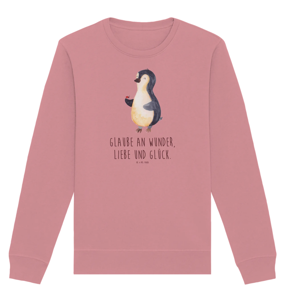 Organic Pullover Penguin ladybug Pullover, Pullover Männer, Pullover Frauen, Sweatshirt, Sweatshirt Männer, Sweatshirt Frauen, Unisex, Pinguin, Pinguine, Marienkäfer, Liebe, Wunder, Glück, Freude, Lebensfreude