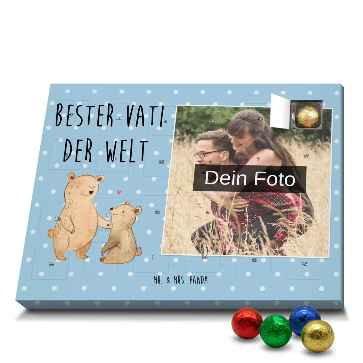 Personalisierter Schoko Foto Adventskalender Bär Bester Vati der Welt Foto Adventskalender, Schoko Foto Adventskalender, Personalisierter Schoko Foto Adventskalender, Foto Schokoladen Adventskalender, Fotokalender Advent, Geschenkidee, für, Schenken, Geschenktipp, Bedanken, Freude machen, Geschenk, Geburtstag, Mitbringsel, Danke, Geburtstagsgeschenk, Dankeschön, Dad, Kleinigkeit, Vater, Paps, Vati, Papa, Familie, Bester, Eltern, Papi, Mann, Geschenk Vater, Daddy