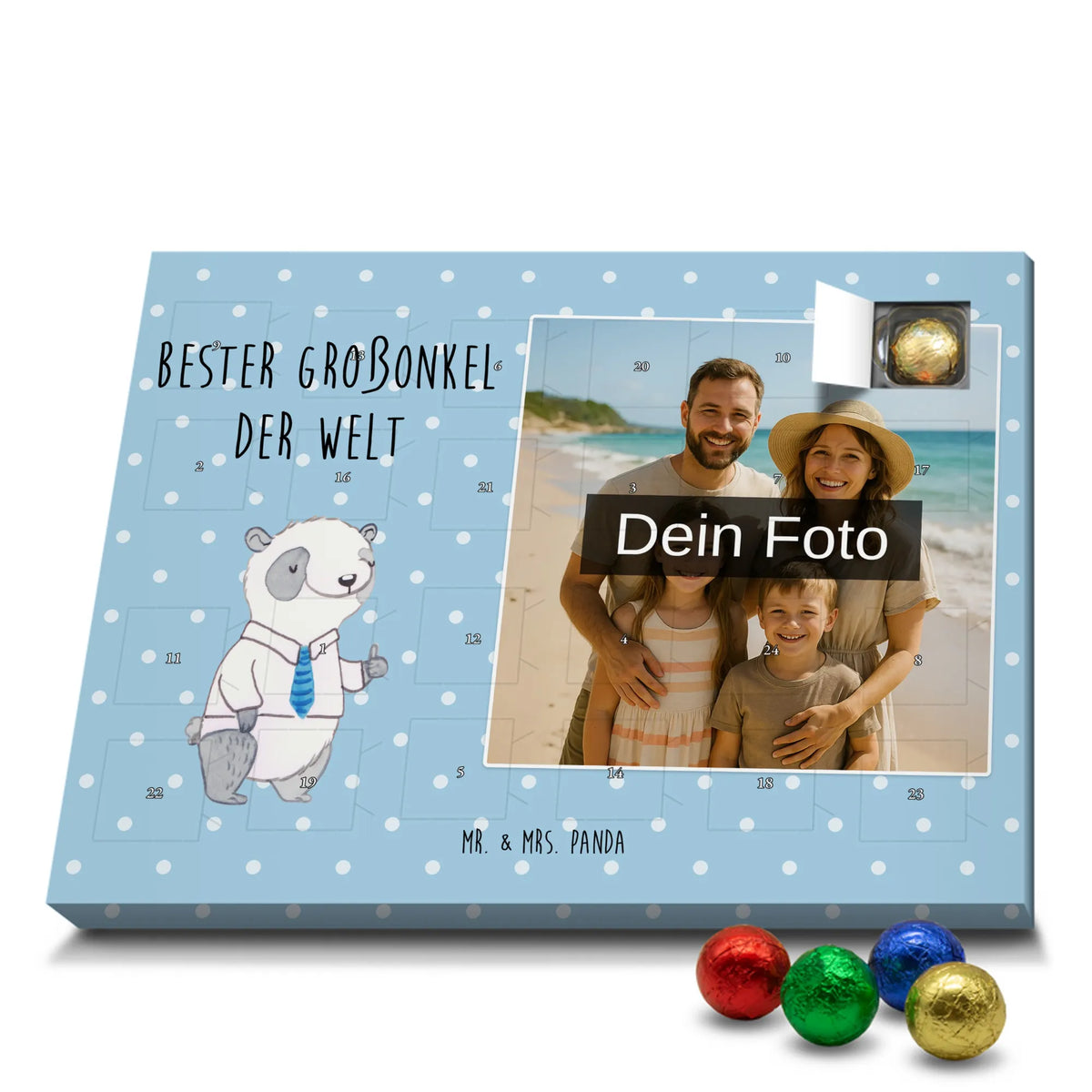 Personalisierter Schoko Foto Adventskalender Panda Bester Großonkel der Welt|p:1848090|h:e58e591b7198bca8d54390f76c83357c