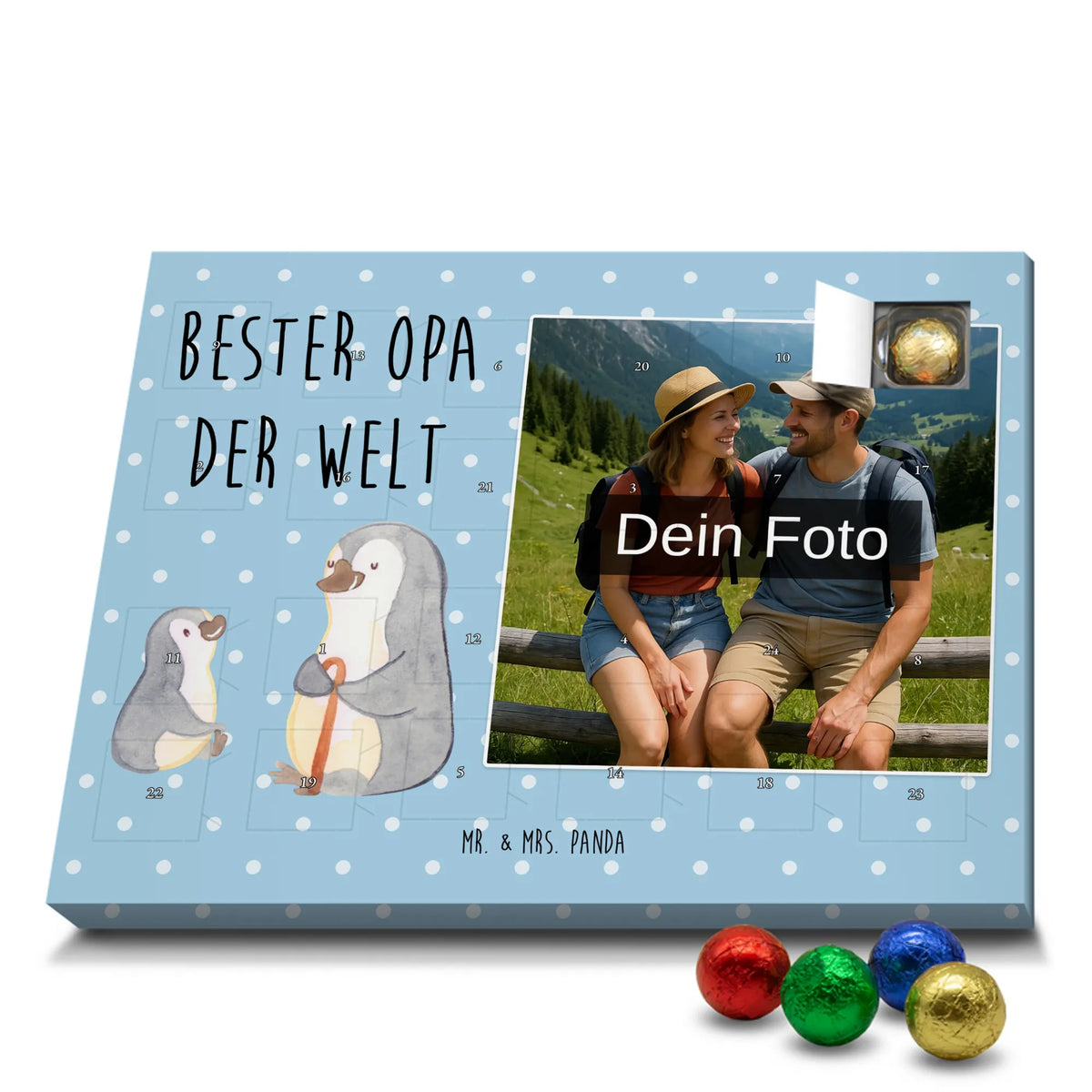 Personalisierter Schoko Foto Adventskalender Pinguin Bester Opa der Welt Fotokalender Advent, Foto Adventskalender, Foto Schokoladen Adventskalender, Personalisierter Schoko Foto Adventskalender, Schoko Foto Adventskalender, Geschenkidee, für, Schenken, Geschenktipp, Bedanken, Freude machen, Geschenk, Geburtstag, Mitbringsel, Danke, Geburtstagsgeschenk, Dankeschön, Enkel, Kleinigkeit, Grossvater, Oppa, Bester, Opi. Großpapa, Oppi, Opa, Enkelkind, Enkelin, Großeltern, Großvater