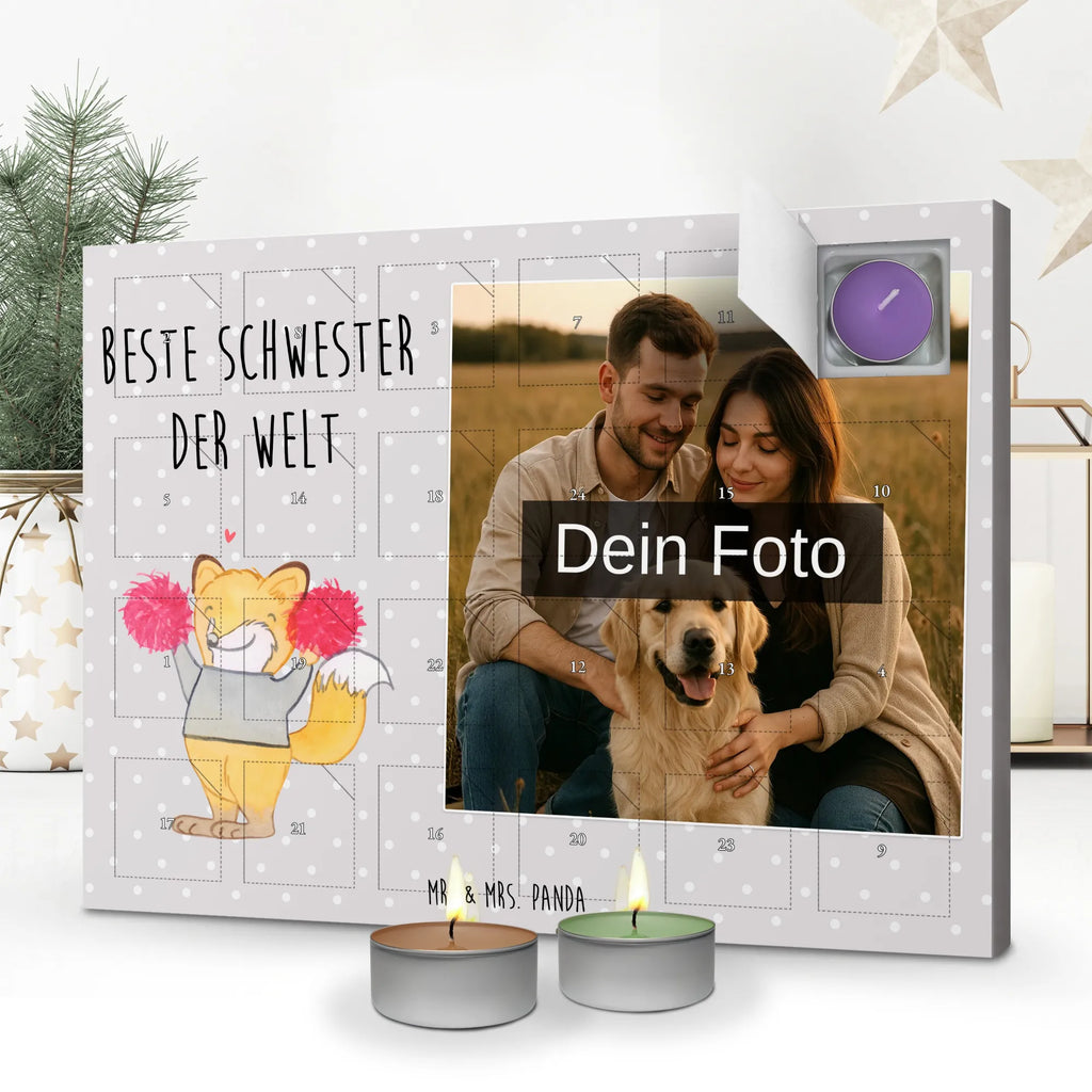 Personalisierter Duftkerzen Foto Adventskalender Fuchs Beste Schwester der Welt Personalisierter Duftkerzen Foto Adventskalender, Geschenkidee, Geschenk, Schenken, Mitbringsel, Geburtstag, Geburtstagsgeschenk, für, Danke, Dankeschön, Bedanken, Freude machen, Geschenktipp, Schwesterherz, Sister, Kleinigkeit, Beste, Tochter, Geschwister, Schwester, Familie