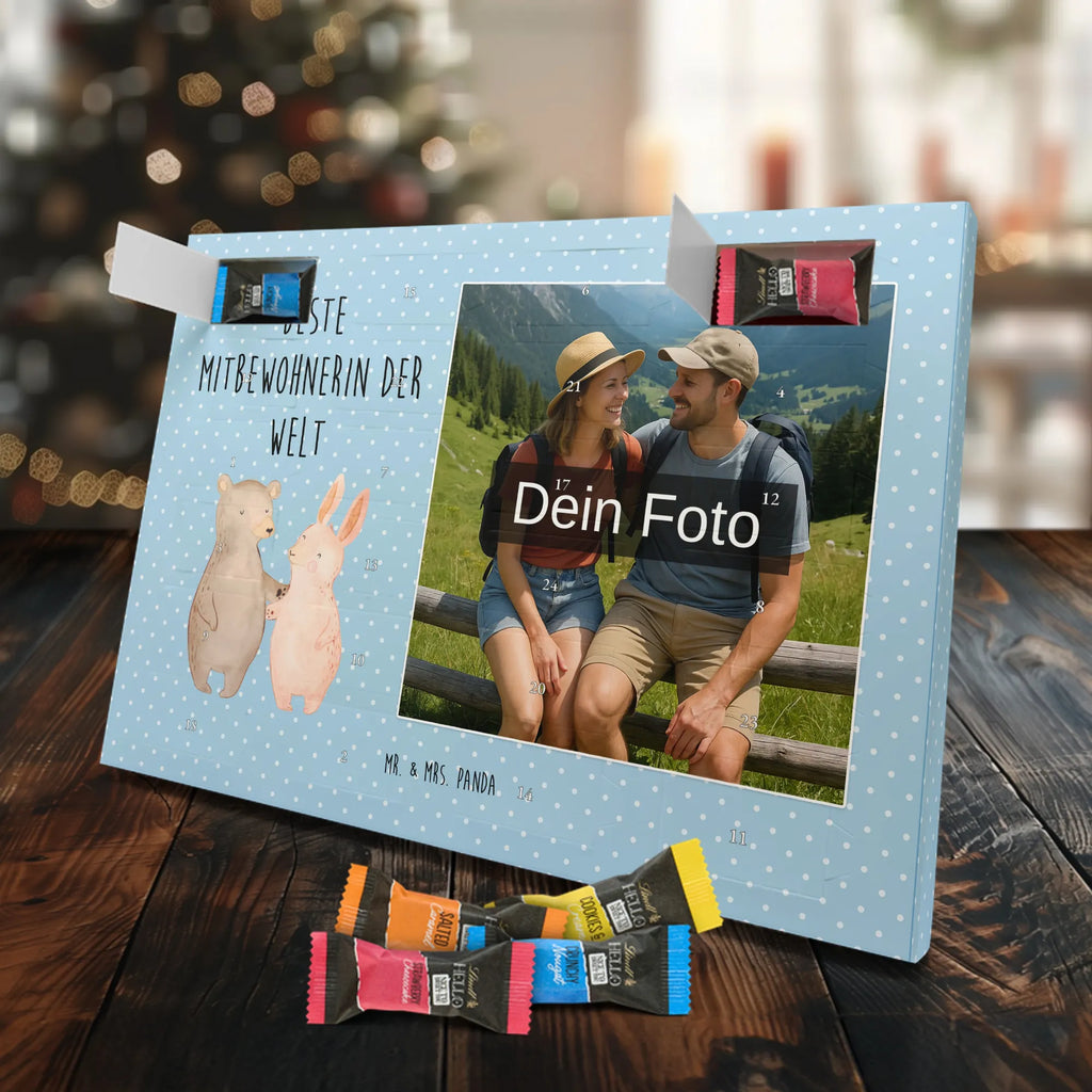 Personalisierter Schoko Foto Adventskalender Hase Beste Mitbewohnerin der Welt Personalisierter Schoko Foto Adventskalender, Geschenkidee, Geschenk, Schenken, Mitbringsel, Geburtstag, Geburtstagsgeschenk, für, Danke, Dankeschön, Bedanken, Freude machen, Geschenktipp, WG, Zimmergenossin, Wohngemeinschaft, Stubenkameradin, WG-Bewohnerin, Zimmernachbarin, Mitbewohnerin, Zimmerkollegin