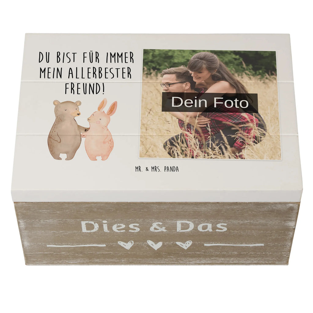 Personalisierte Foto Holzkiste Bär und Hase Umarmen Personalisierte Foto Holzkiste, Liebe, Partner, Freund, Freundin, Ehemann, Ehefrau, Heiraten, Verlobung, Heiratsantrag, Liebesgeschenk, Jahrestag, Hocheitstag, Freunde, Bärchen, bester Freund, Bär, Hase, best friends