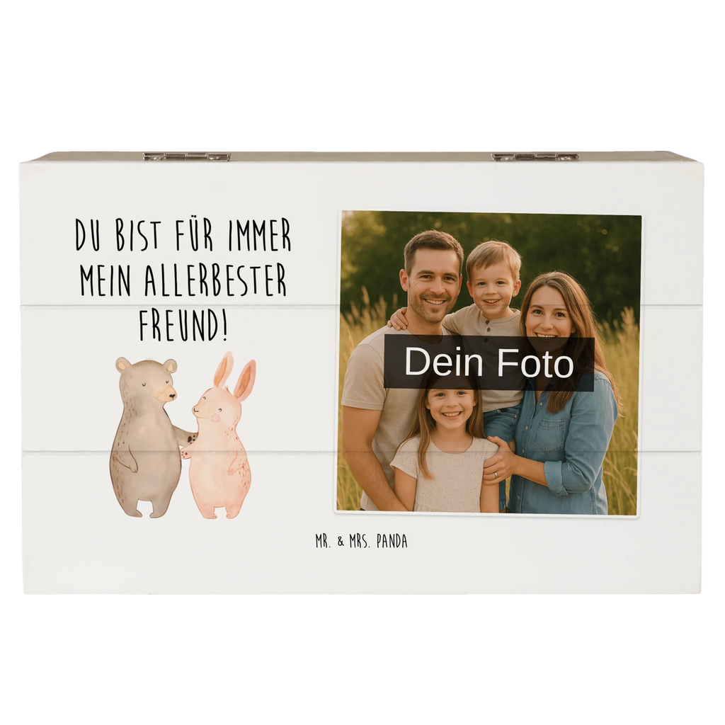 Personalisierte Foto Holzkiste Bär und Hase Umarmen Personalisierte Foto Holzkiste, Liebe, Partner, Freund, Freundin, Ehemann, Ehefrau, Heiraten, Verlobung, Heiratsantrag, Liebesgeschenk, Jahrestag, Hocheitstag, Freunde, Bärchen, bester Freund, Bär, Hase, best friends