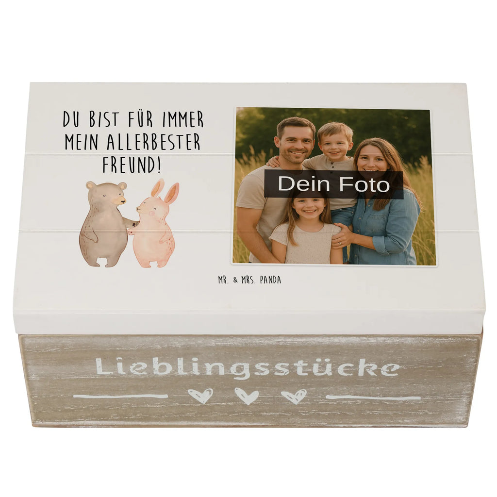 Personalisierte Foto Holzkiste Bär und Hase Umarmen Personalisierte Foto Holzkiste, Liebe, Partner, Freund, Freundin, Ehemann, Ehefrau, Heiraten, Verlobung, Heiratsantrag, Liebesgeschenk, Jahrestag, Hocheitstag, Freunde, Bärchen, bester Freund, Bär, Hase, best friends
