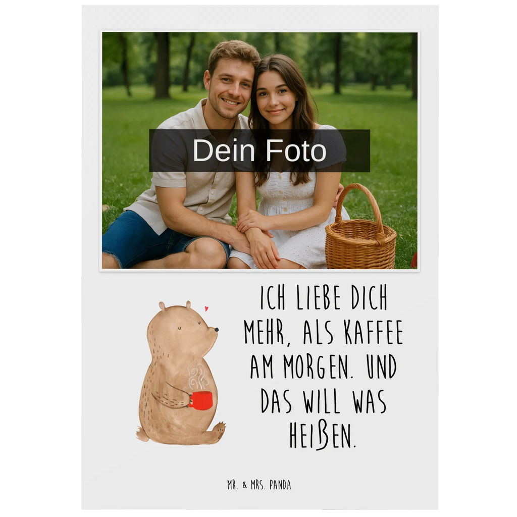 Personalized Photo Postcard bear morning coffee Personalisierte Foto Postkarte, Liebe, Partner, Freund, Freundin, Ehemann, Ehefrau, Heiraten, Verlobung, Heiratsantrag, Liebesgeschenk, Jahrestag, Hocheitstag, Valentinstag, Geschenk für Frauen, Hochzeitstag, Mitbringsel, Geschenk für Freundin, Geschenk für Partner, Liebesbeweis, für Männer, für Ehemann