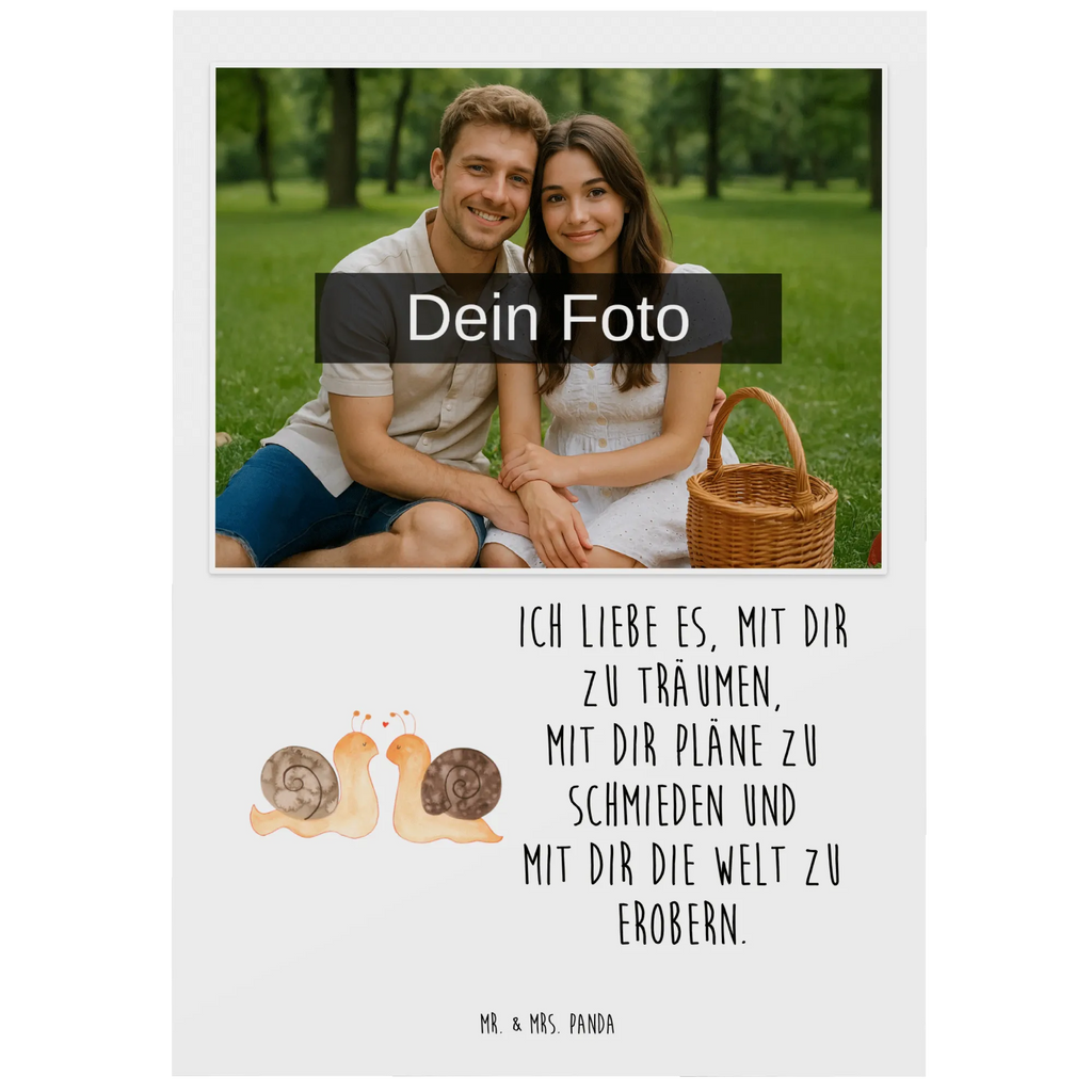 Personalized Photo Postcard Snails in love Personalisierte Foto Postkarte, Liebe, Partner, Freund, Freundin, Ehemann, Ehefrau, Heiraten, Verlobung, Heiratsantrag, Liebesgeschenk, Jahrestag, Hocheitstag