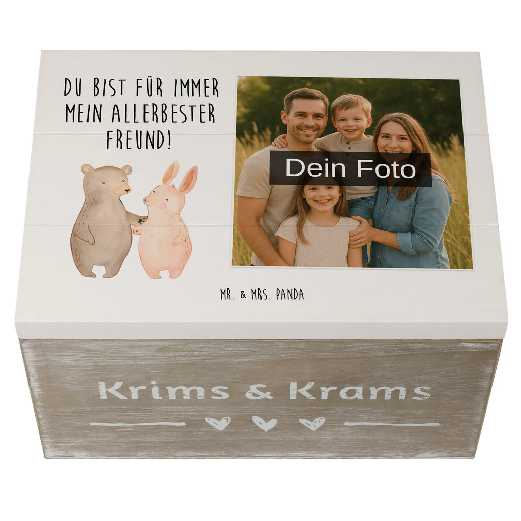 Personalisierte Foto Holzkiste Bär und Hase Umarmen Personalisierte Foto Holzkiste, Liebe, Partner, Freund, Freundin, Ehemann, Ehefrau, Heiraten, Verlobung, Heiratsantrag, Liebesgeschenk, Jahrestag, Hocheitstag, Freunde, Bärchen, bester Freund, Bär, Hase, best friends