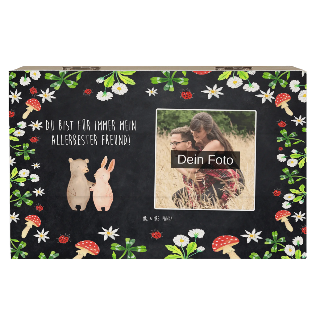Personalisierte Foto Holzkiste Bär und Hase Umarmen Personalisierte Foto Holzkiste, Liebe, Partner, Freund, Freundin, Ehemann, Ehefrau, Heiraten, Verlobung, Heiratsantrag, Liebesgeschenk, Jahrestag, Hocheitstag, Freunde, Bärchen, bester Freund, Bär, Hase, best friends