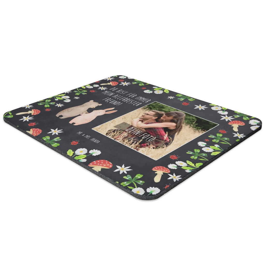 Personalized Photo Mousepad bear and rabbit Embrace Personalisiertes Foto Mauspad, Liebe, Partner, Freund, Freundin, Ehemann, Ehefrau, Heiraten, Verlobung, Heiratsantrag, Liebesgeschenk, Jahrestag, Hocheitstag, Freunde, Hase, bester Freund, Bär, Bärchen, best friends