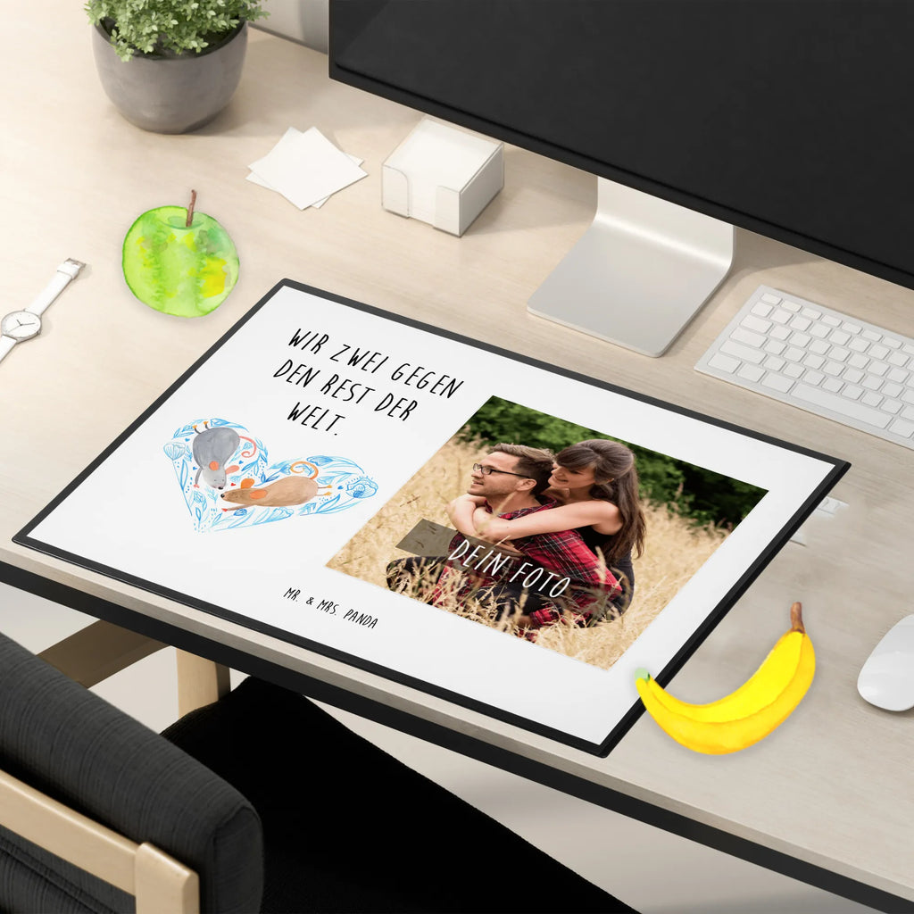 Personalized Photo Desk Mat Mice heart Personalisierte Foto Schreibtischunterlage, Liebe, Partner, Freund, Freundin, Ehemann, Ehefrau, Heiraten, Verlobung, Heiratsantrag, Liebesgeschenk, Jahrestag, Hocheitstag, Hochzeit, Lieblingsmensch, Mäuse, Maus, Gemeinsamkeit, Love, Liebesbeweis, Geschenk für zwei, Liebesbotschaft