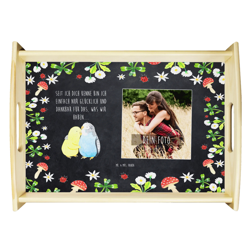 Personalized Photo Serving Tray Parakeets in love Personalisiertes Service Tablett, Liebe, Partner, Freund, Freundin, Ehemann, Ehefrau, Heiraten, Verlobung, Heiratsantrag, Liebesgeschenk, Jahrestag, Hocheitstag, Wellensittich, Kuscheln, Vögel, Nähe, Vertrauen