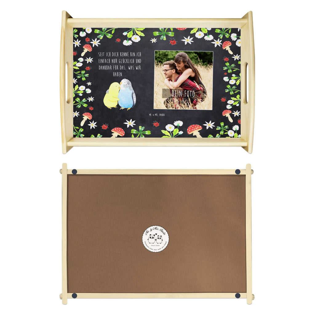 Personalized Photo Serving Tray Parakeets in love Personalisiertes Service Tablett, Liebe, Partner, Freund, Freundin, Ehemann, Ehefrau, Heiraten, Verlobung, Heiratsantrag, Liebesgeschenk, Jahrestag, Hocheitstag, Wellensittich, Kuscheln, Vögel, Nähe, Vertrauen