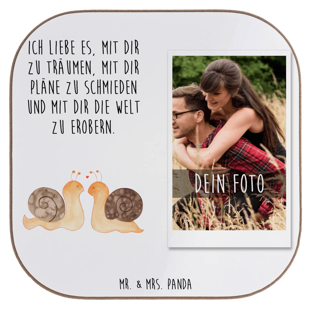 Personalized Photo Coaster Snails in love Personalisierter Foto Untersetzer, Liebe, Partner, Freund, Freundin, Ehemann, Ehefrau, Heiraten, Verlobung, Heiratsantrag, Liebesgeschenk, Jahrestag, Hocheitstag