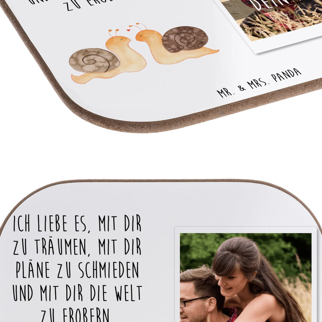 Personalized Photo Coaster Snails in love Personalisierter Foto Untersetzer, Liebe, Partner, Freund, Freundin, Ehemann, Ehefrau, Heiraten, Verlobung, Heiratsantrag, Liebesgeschenk, Jahrestag, Hocheitstag