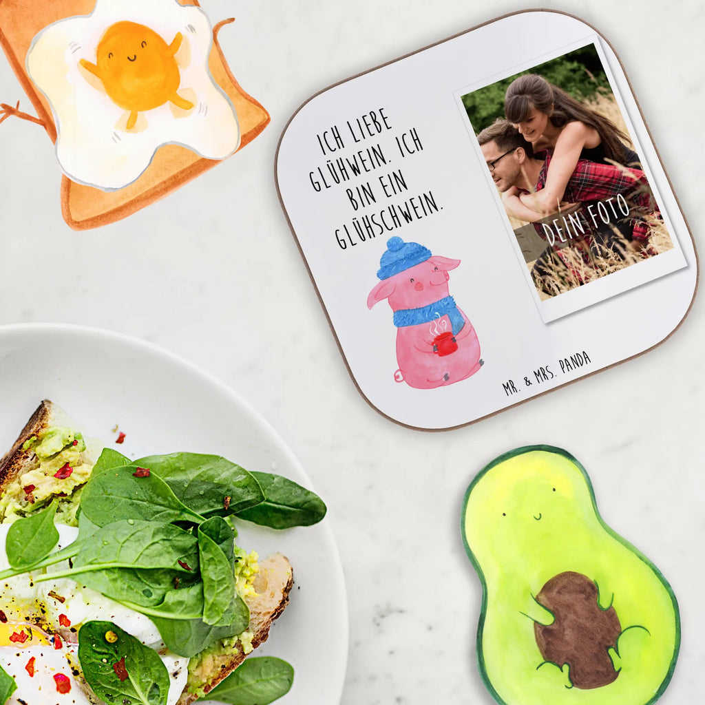 Personalized Photo Coaster Pig Mulled wine Personalisierter Foto Untersetzer, Winter, Weihnachten, Weihnachtsdeko, Nikolaus, Advent, Heiligabend, Wintermotiv, Glühschwein, Weihnachtsmarkt, Glühwein, Punsch