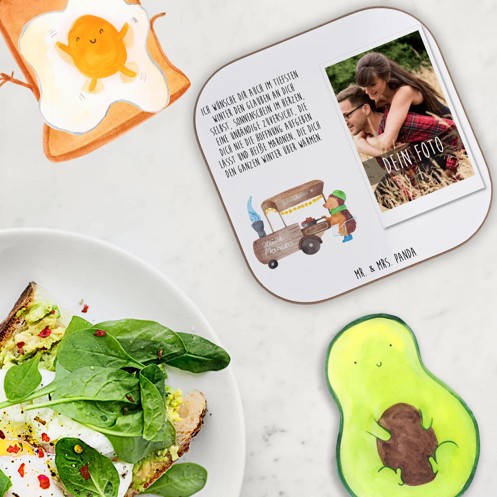 Personalisierter Foto Untersetzer Igel Maronen Personalisierter Foto Untersetzer, Winter, Weihnachten, Weihnachtsdeko, Nikolaus, Advent, Heiligabend, Wintermotiv, Weihnachtsmarkt, Kastanien, Maronen, Duft