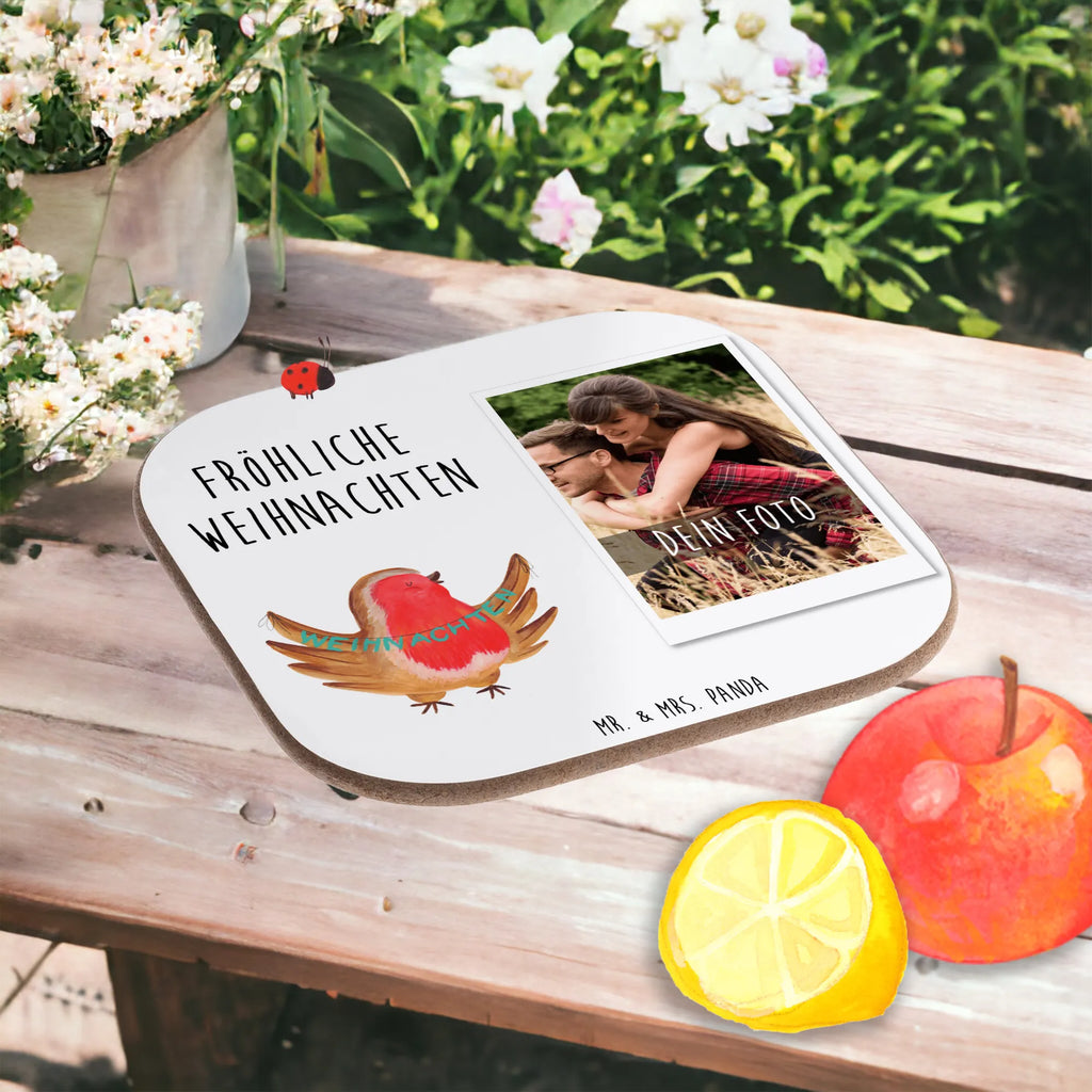 Personalisierter Foto Untersetzer Rotkehlchen Weihnachten Personalisierter Foto Untersetzer, Winter, Weihnachten, Weihnachtsdeko, Nikolaus, Advent, Heiligabend, Wintermotiv, Weihnachtsgruß, xmas, Vogel, Weihnachtsmotiv, Frohe Weihnachten