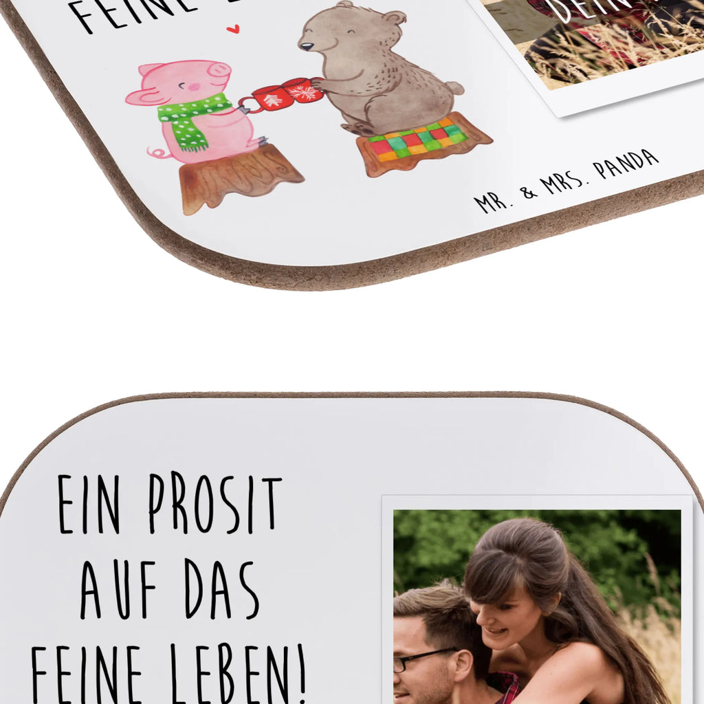 Personalized Photo Coaster Glowing Pig Bash Personalisierter Foto Untersetzer, Winter, Weihnachten, Weihnachtsdeko, Nikolaus, Advent, Heiligabend, Wintermotiv, Alles Gute, Bär, Schwein, Weihnachtszeit, Prost