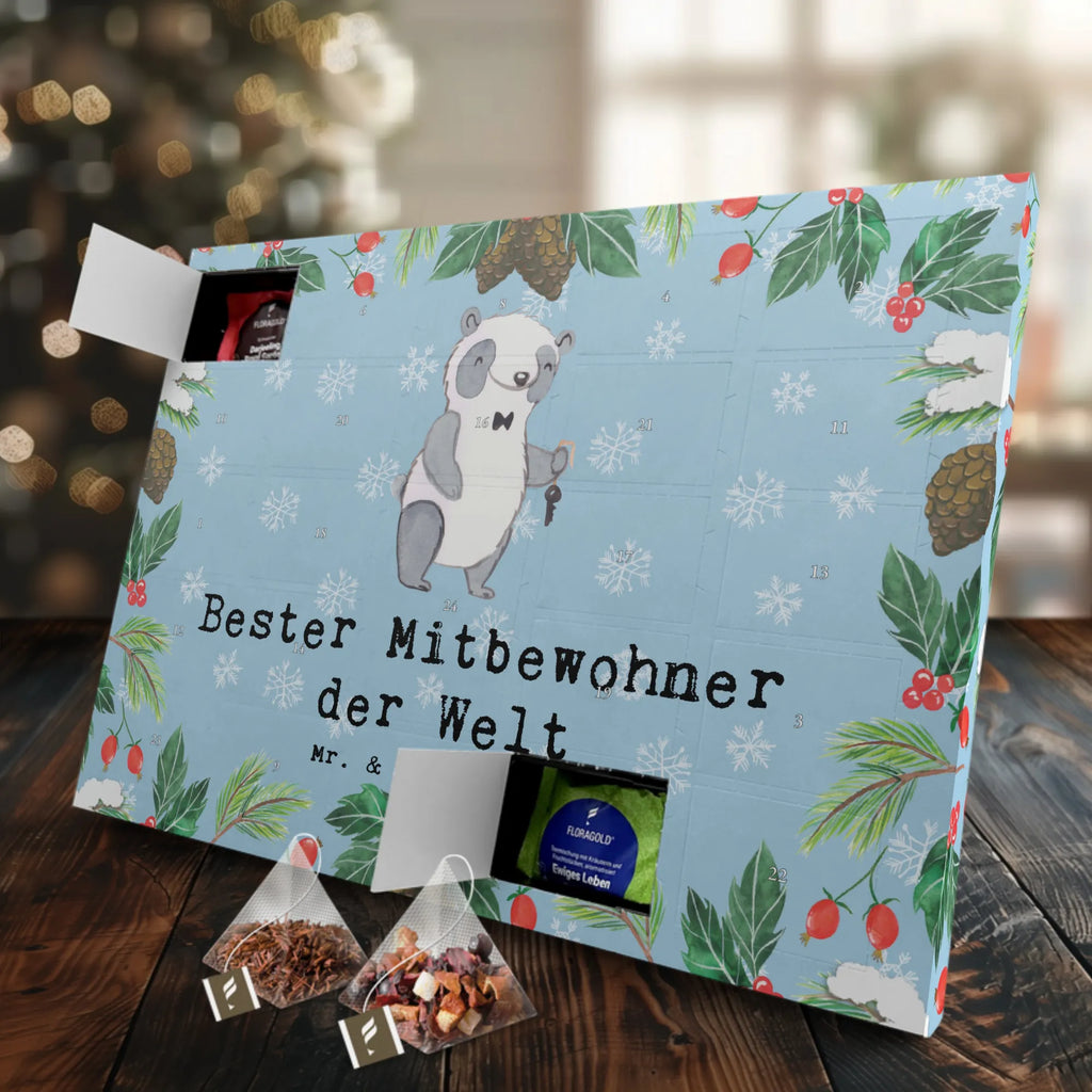 Tee Adventskalender Panda Bester Mitbewohner der Welt Adventskalender mit Tee, Tee Adventskalender, Adventskalender, Geschenkidee, Geschenk, Schenken, Mitbringsel, Geburtstag, Geburtstagsgeschenk, für, Danke, Dankeschön, Bedanken, Freude machen, Geschenktipp, Zimmergenosse, Mitbewohner, WG, Zimmernachbar, WG-Bewohner, Stubenkamerad, Zimmerkollege, Wohngemeinschaft