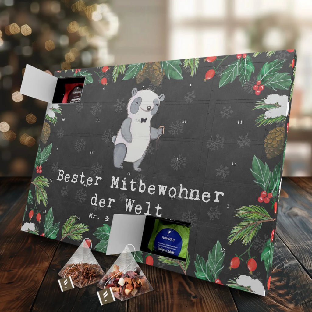 Tee Adventskalender Panda Bester Mitbewohner der Welt Adventskalender mit Tee, Tee Adventskalender, Adventskalender, Geschenkidee, Geschenk, Schenken, Mitbringsel, Geburtstag, Geburtstagsgeschenk, für, Danke, Dankeschön, Bedanken, Freude machen, Geschenktipp, Zimmergenosse, Mitbewohner, WG, Zimmernachbar, WG-Bewohner, Stubenkamerad, Zimmerkollege, Wohngemeinschaft