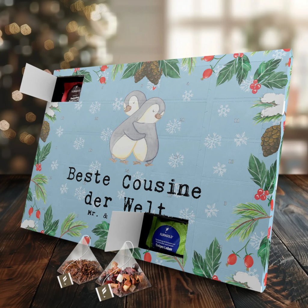Tee Adventskalender Pinguin Beste Cousine der Welt Adventskalender mit Tee, Tee Adventskalender, Adventskalender, Geschenkidee, Geschenk, Schenken, Mitbringsel, Geburtstag, Geburtstagsgeschenk, für, Danke, Dankeschön, Bedanken, Freude machen, Geschenktipp, Kusine, Verwandtschaft, Tochter von Tante, Kousine, Familie, Cousinchen, Cousine, Tochter von Onkel, Cousin
