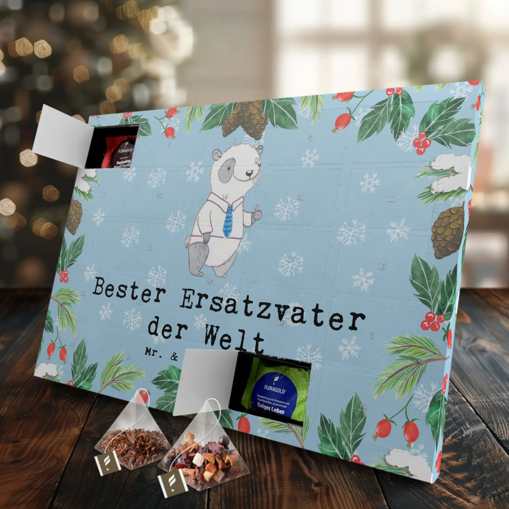 Tee Adventskalender Panda Bester Ersatzvater der Welt Adventskalender mit Tee, Adventskalender, Tee Adventskalender, Geschenkidee, Geschenk, Schenken, Mitbringsel, Geburtstag, Geburtstagsgeschenk, für, Danke, Dankeschön, Bedanken, Freude machen, Geschenktipp, Daddy, Vater, Dad, Geschenk Vater, Ersatz, Eltern, Bester, Mann, Ersatzvater, Papa, Zweiter, Vati, Papi, Paps, Familie, Kleinigkeit