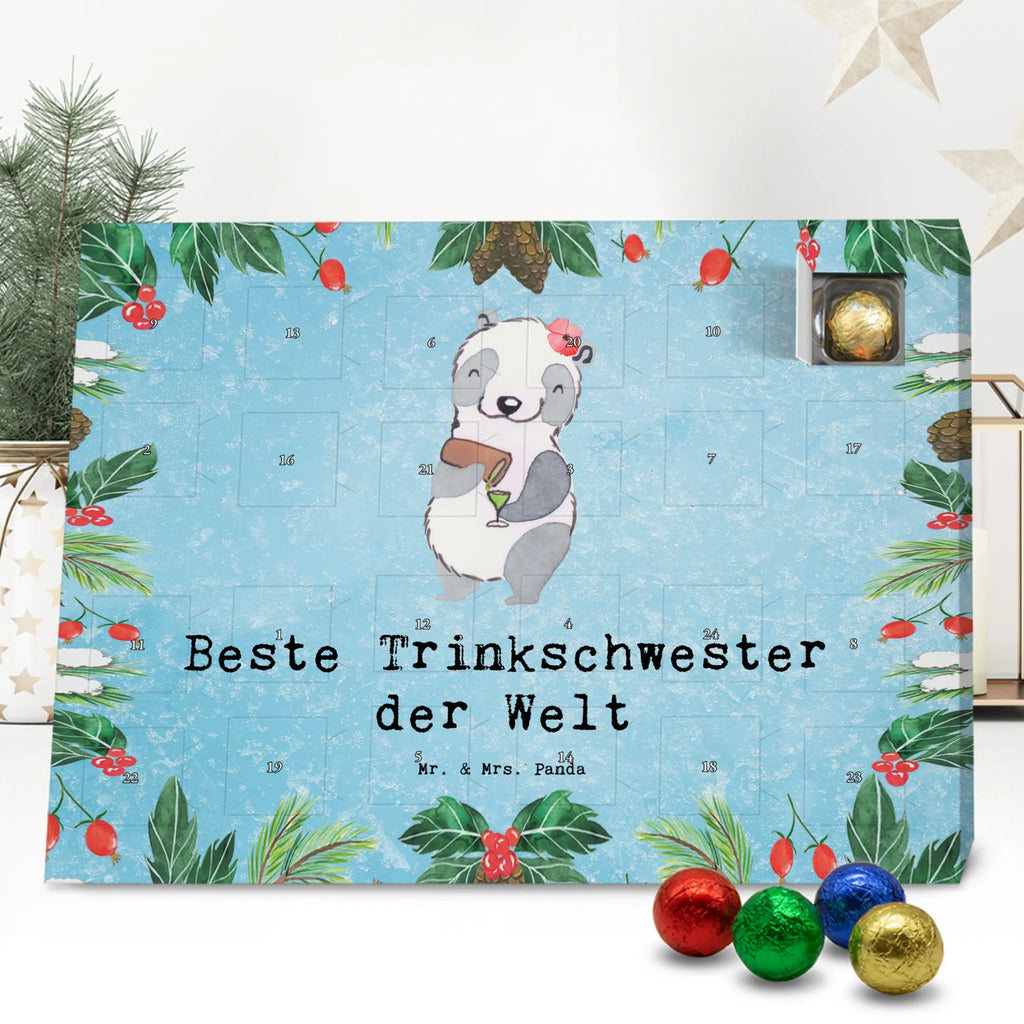 Chocolate advent calendar panda Best drinking sister in the world gift, thank you, birthday present, giving, birthday, gift tip, make you happy, for, gift idea, alcohol, drinking, Drinking sister, friend, weekend, trifle