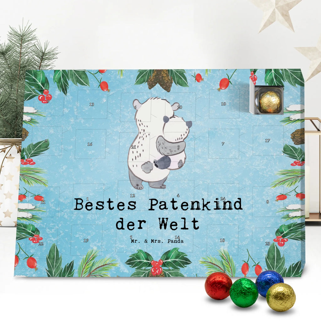 Chocolate advent calendar panda Best godchild in the world gift, birthday, gift idea, birthday present, giving, thank you, for, make you happy, gift tip, christening gift, godfather, Godchild, nephew, baptized, godmother, niece, baptism, christening ceremony