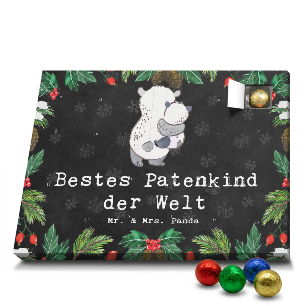 Chocolate advent calendar panda Best godchild in the world gift, birthday, gift idea, birthday present, giving, thank you, for, make you happy, gift tip, christening gift, godfather, Godchild, nephew, baptized, godmother, niece, baptism, christening ceremony