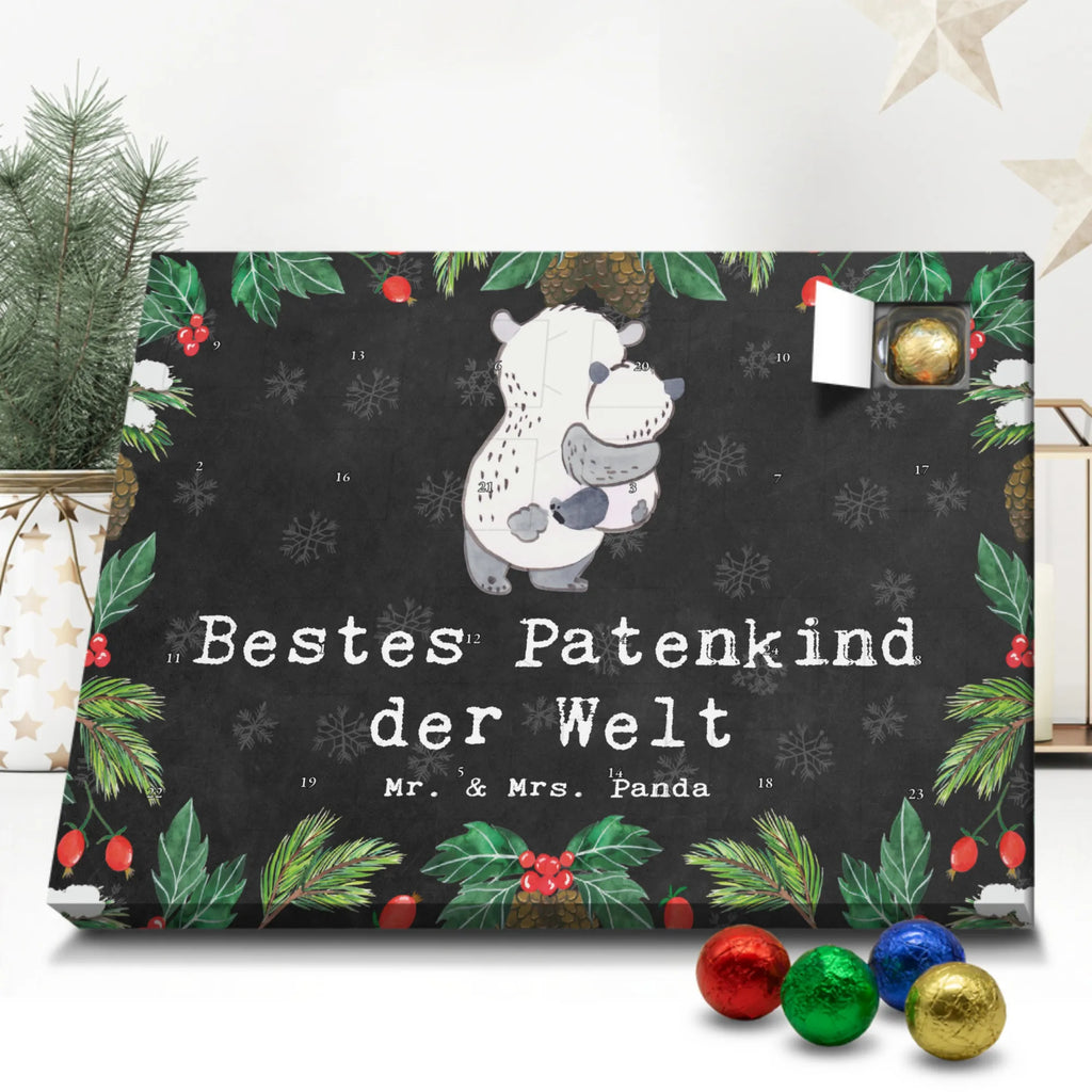 Chocolate advent calendar panda Best godchild in the world gift, birthday, gift idea, birthday present, giving, thank you, for, make you happy, gift tip, christening gift, godfather, Godchild, nephew, baptized, godmother, niece, baptism, christening ceremony