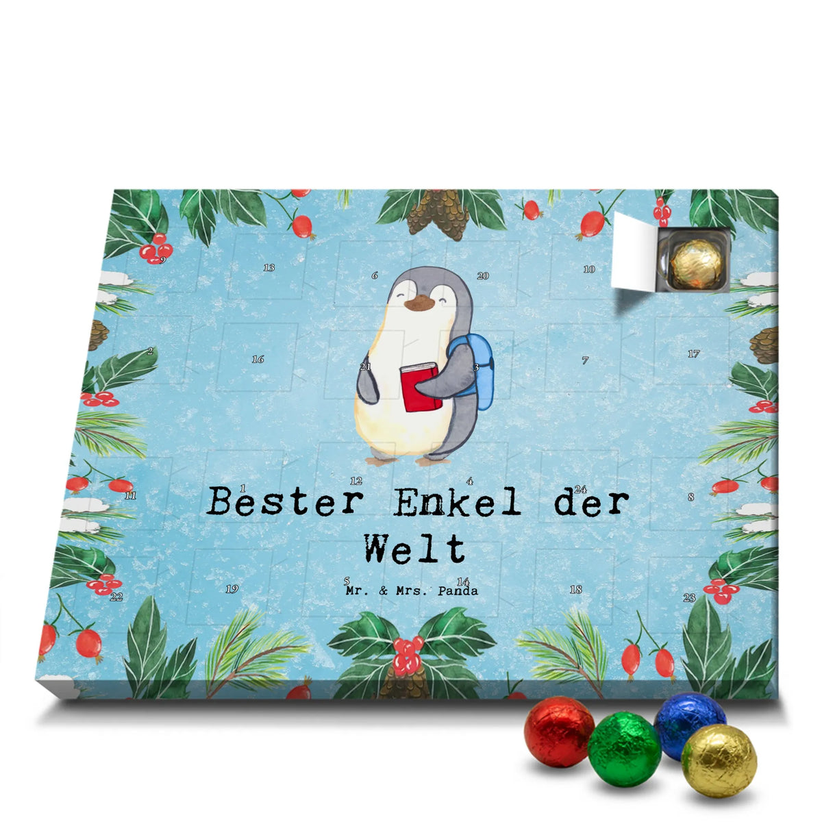 Chocolate advent calendar penguin Best grandson in the world gift tip, make you happy, for, birthday, gift idea, gift, birthday present, giving, thank you, grandma, grandpa, christening, grandchild, Grandson, child from son, child from daughter