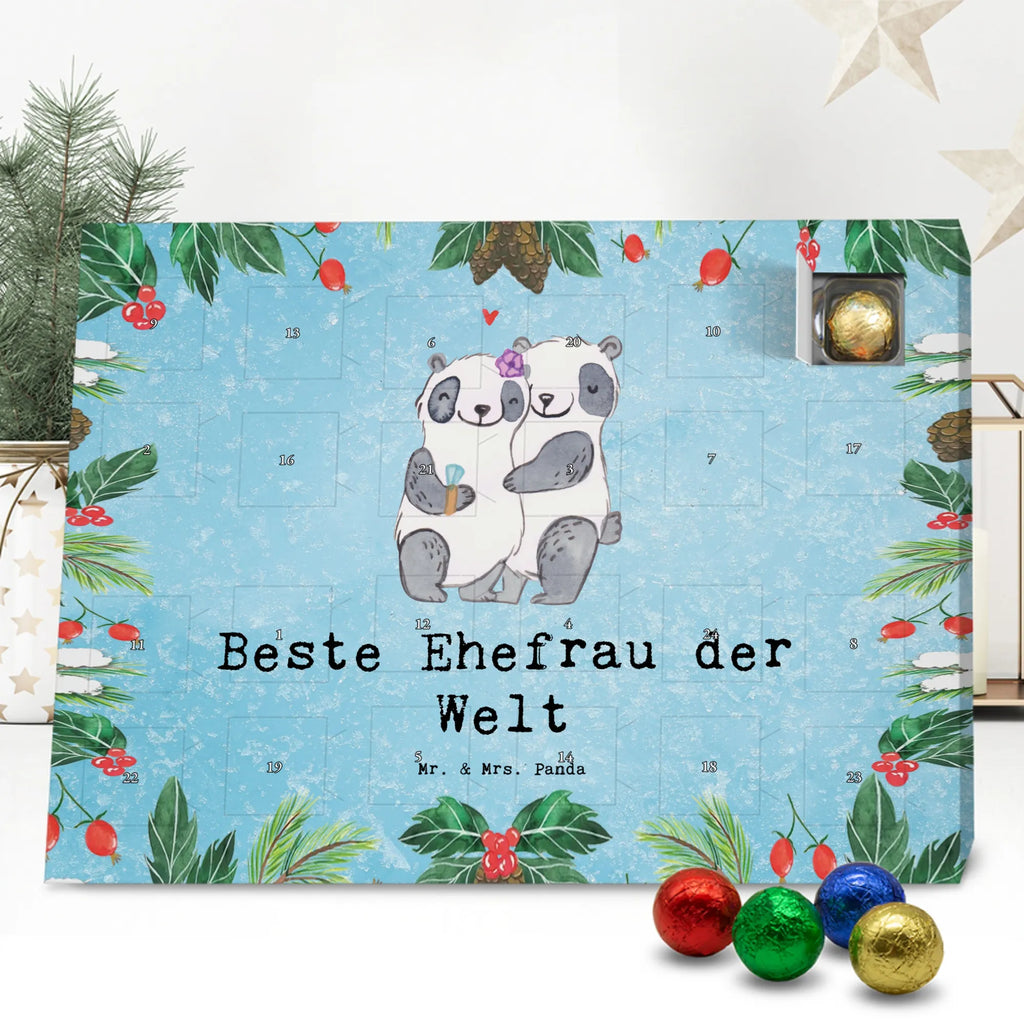 Chocolate advent calendar panda best wife in the world gift, birthday, gift idea, birthday present, giving, thank you, for, make you happy, gift tip, Bride, Dream Woman, Marriage, Girlfriend, Life Companion, Darling, Best, Wedding, Spouse, Wife, Little Things, Woman