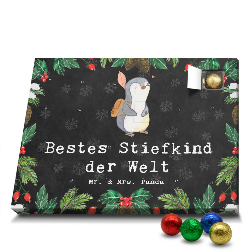 Chocolate advent calendar penguin Best stepchild in the world gift, thank you, birthday present, giving, birthday, gift tip, make you happy, for, gift idea, son, stepchild, child, married, children, best, favourite, birth, christening, offspring, daughter